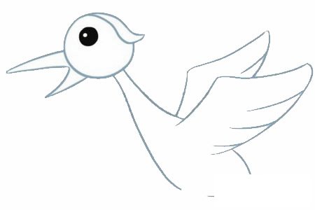 飞鹤简笔画图片步骤二