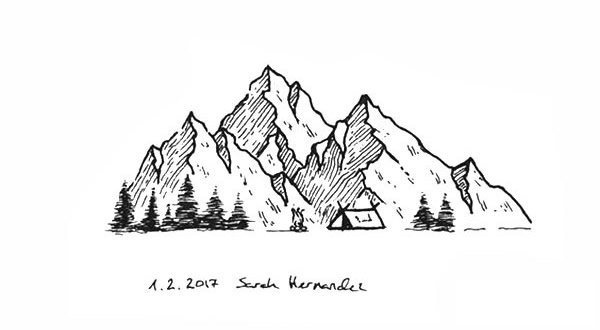 山丘风景简笔画图片8