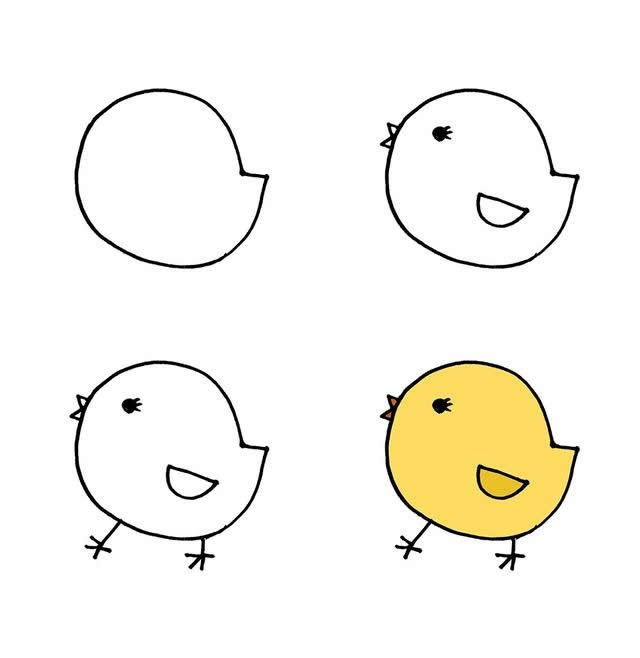 小鸡简笔画