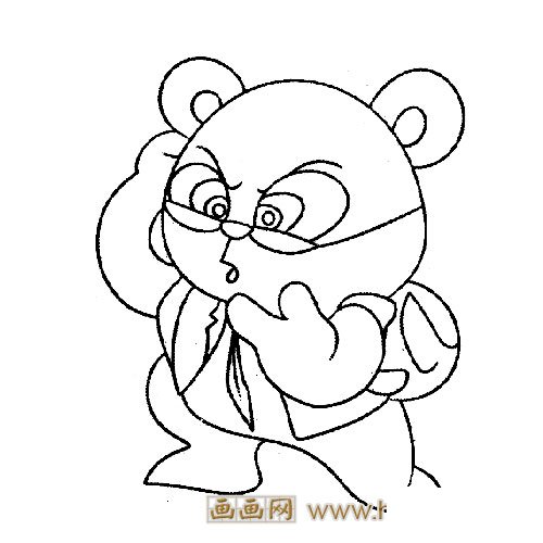 动物简笔画:上学的小熊猫