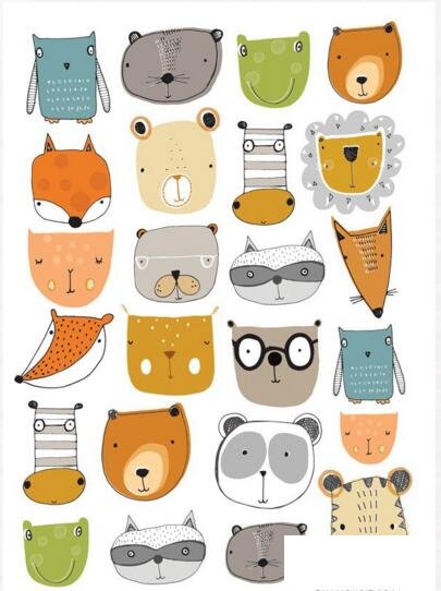 儿童简笔画动物，可爱的动物头像简笔画彩色