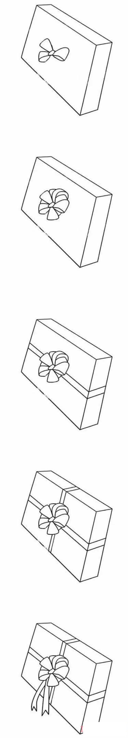 彩色礼物盒怎么画好看 带步骤图礼物盒简笔画图片