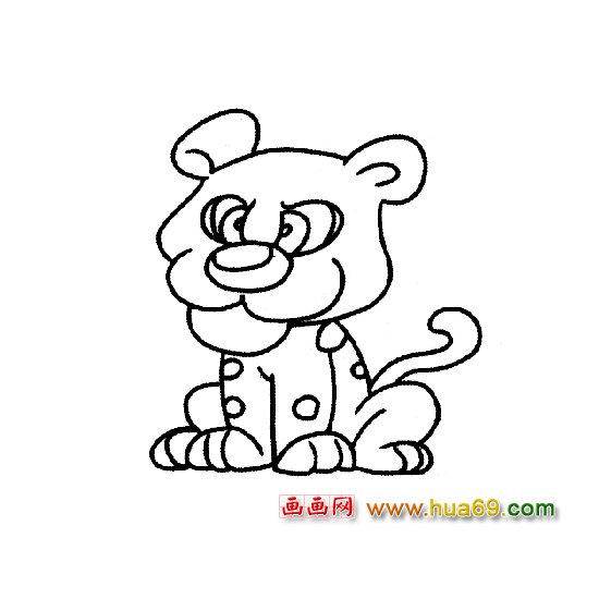 乖巧的小豹子(动物简笔画)