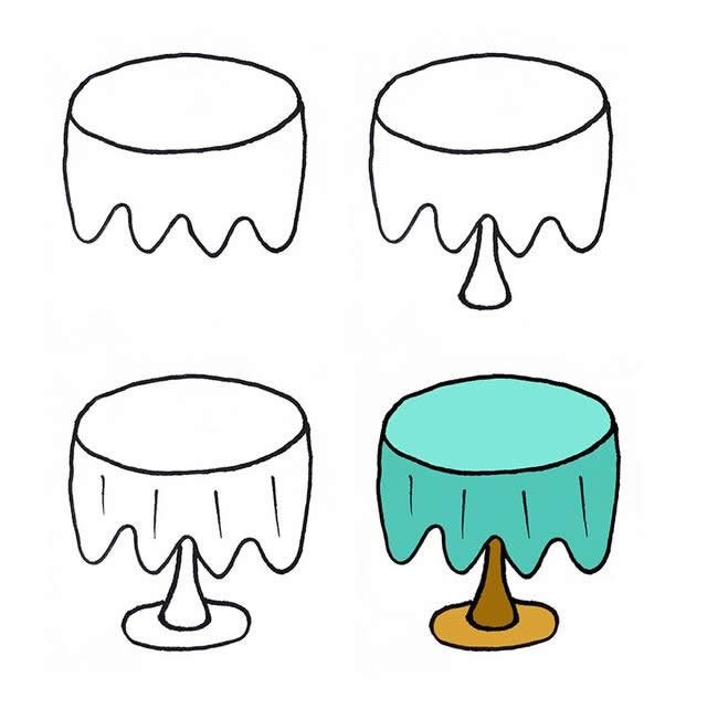 餐桌简笔画