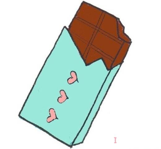 彩色巧克力块怎么画涂色 儿童巧克力简笔画图片