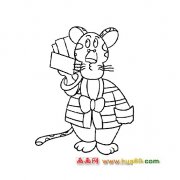 动物简笔画-学习的豹子