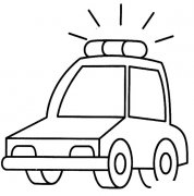 110警车交通工具简笔画步骤图片大全