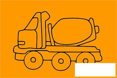搅拌车简笔画图片