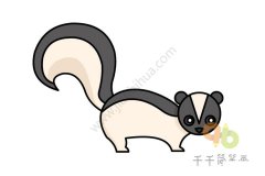 滑稽的臭鼬简笔画