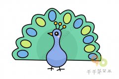 漂亮的孔雀简笔画 儿童画