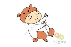 睡梦中的婴儿简笔画步骤图