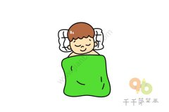睡觉的小男孩简笔画图片