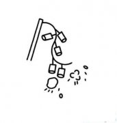 怎么画儿童:放鞭炮简笔画的教程