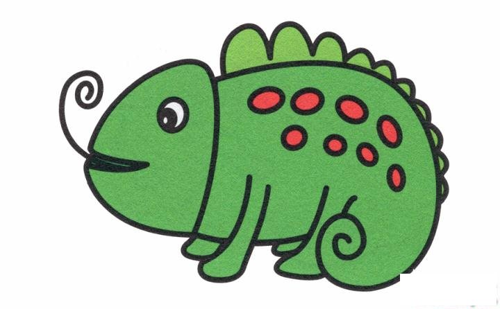 简笔画变色龙的具体步骤图示