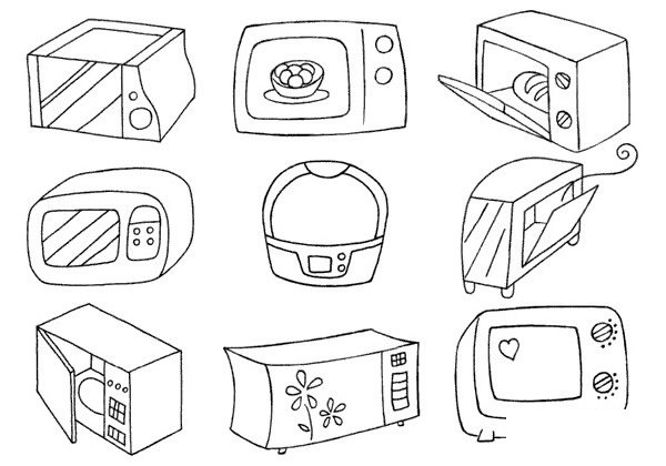 微波炉简笔画图片大全