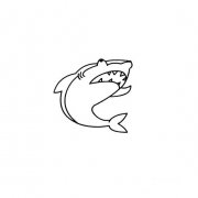 大鲨鱼的简笔画法