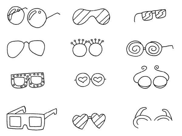 眼镜简笔画图片大全