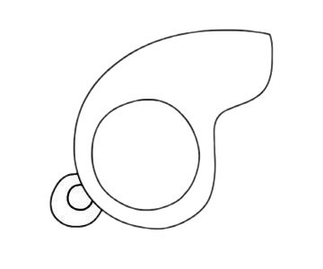 口哨简笔画图片步骤二