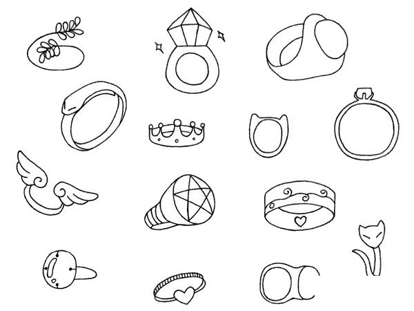 戒指简笔画图片大全