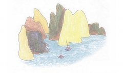 岛屿简笔画的画法步骤教程