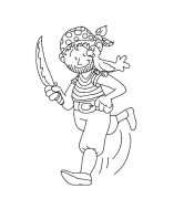 带刀海盗人物简笔画步骤图片大全