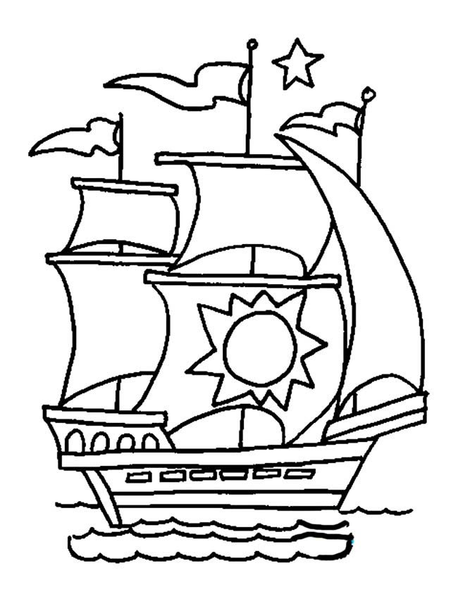 大帆船交通工具简笔画步骤图片大全二