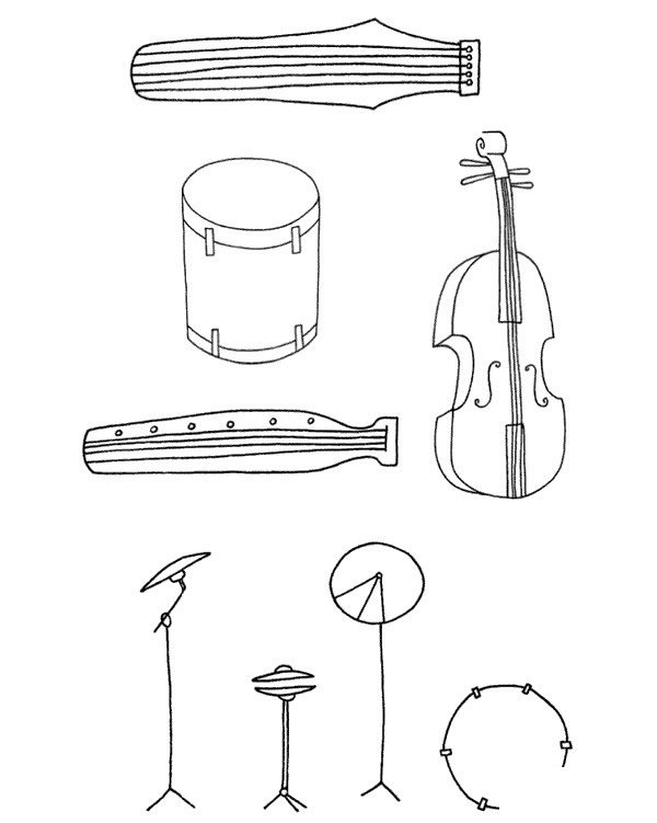 乐器简笔画图片大全