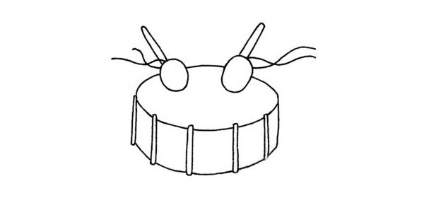 手敲鼓简笔画步骤图解