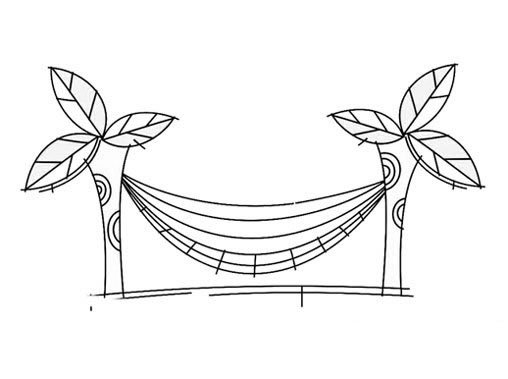 吊床简笔画图片