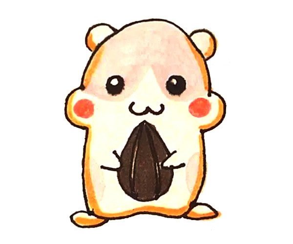 第六步：最后给画好的仓鼠涂上漂亮的颜色就好了。