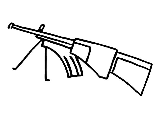冲锋枪武器简笔画步骤图片大全二