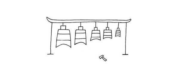 青铜扁钟简笔画步骤图解