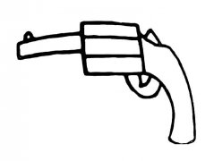 左轮手枪武器简笔画步骤图片大全