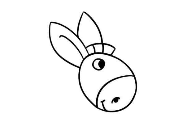 可爱的小毛驴简笔画步骤图