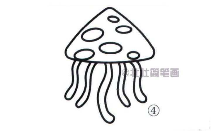 水母简笔画画法_怎么画水母的简笔画