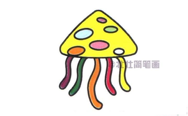 水母简笔画画法_怎么画水母的简笔画
