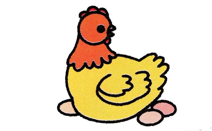 简笔画母鸡的具体步骤图示