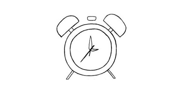 闹钟简笔画步骤图