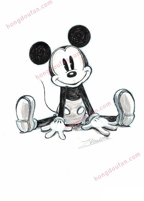 可爱的手绘米老鼠大全 迪士尼米老鼠简笔画 简笔画 第2张
