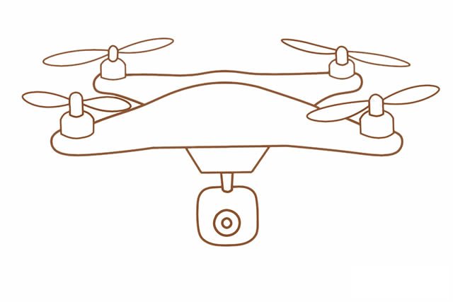 无人机简笔画步骤画法图片
