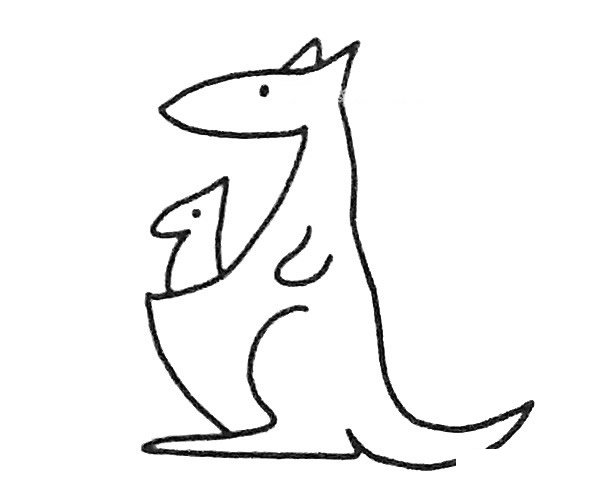 6款卡通袋鼠简笔画图片