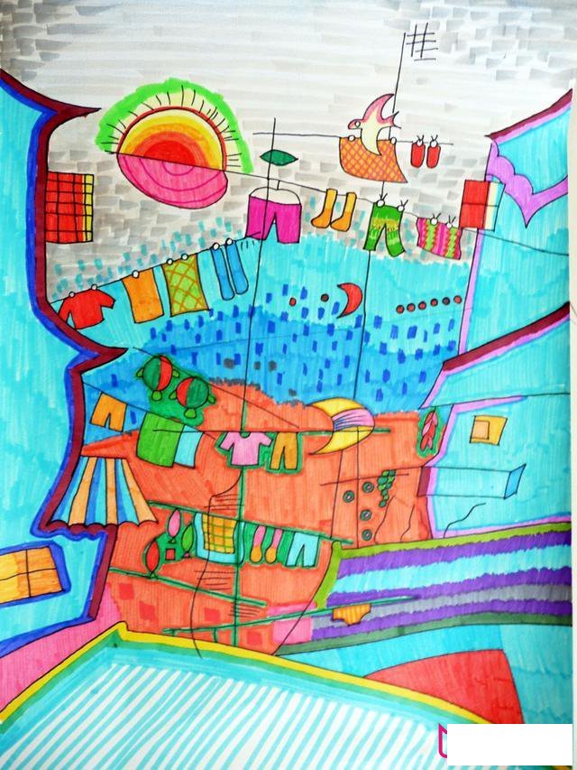 简单好看的儿童画图片,宁静生活