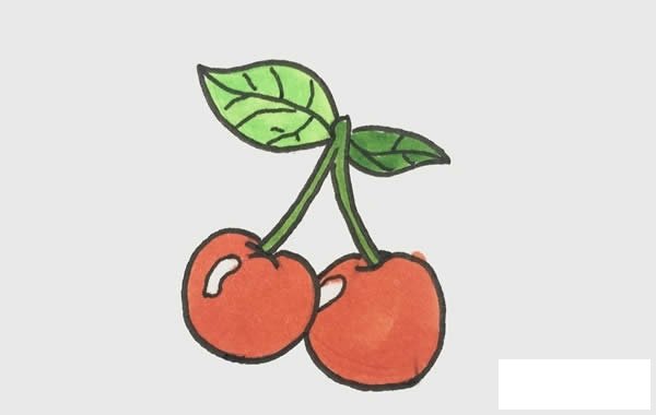 樱桃简笔画 樱桃简笔画步骤图