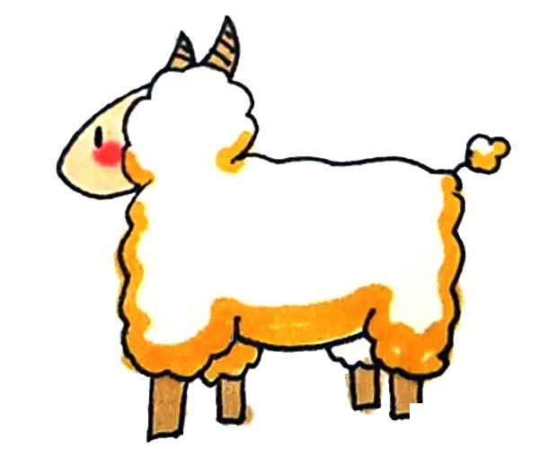 可爱的绵羊简笔画步骤