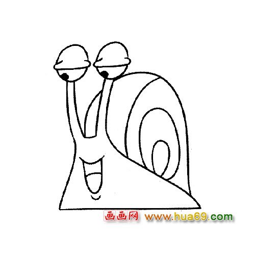简笔画：唱歌的小蜗牛