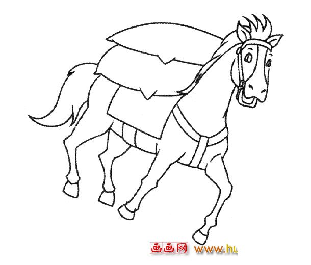驼货物的马(简笔画)