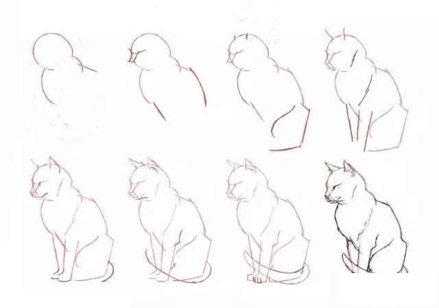 10种不同的小猫咪画法大全
