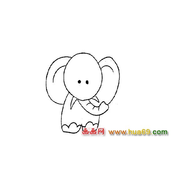 可爱的大象5（简笔画）