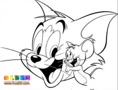 猫和老鼠好朋友_儿童简笔画图片