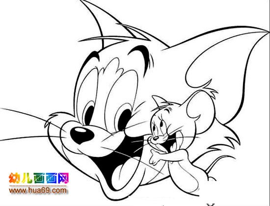 猫和老鼠好朋友_儿童简笔画图片